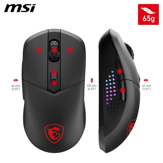 Side view of the MSI Versa 300 Elite highlighting the 65g ultra-lightweight ergonomic build