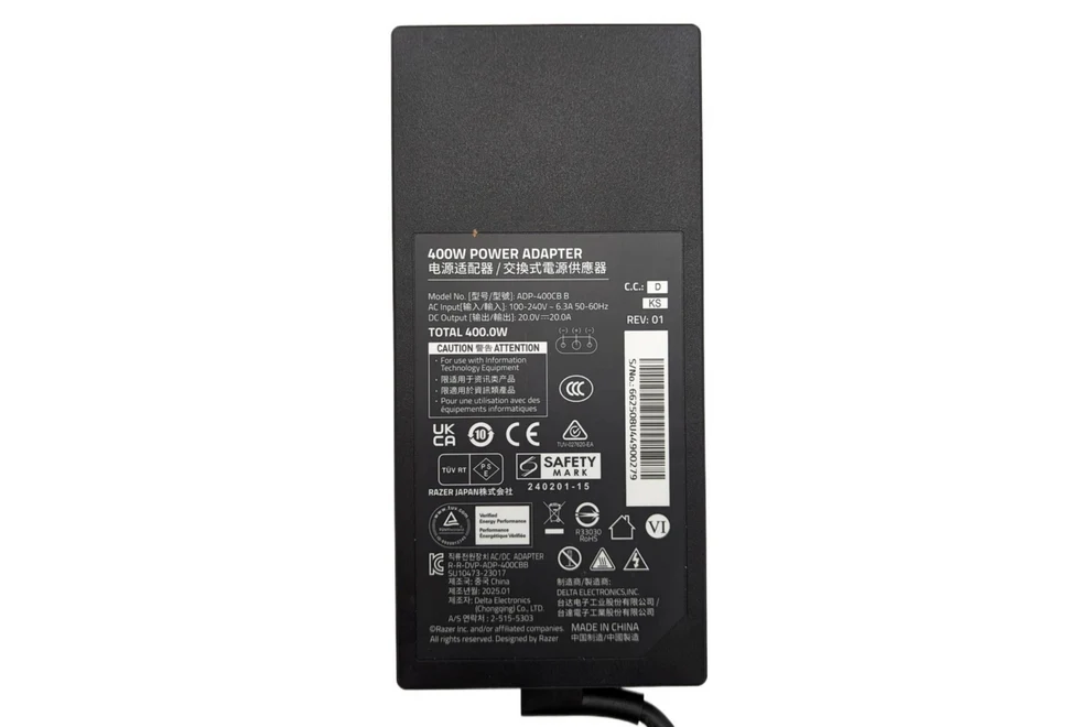 Razer 400W adapter back view
