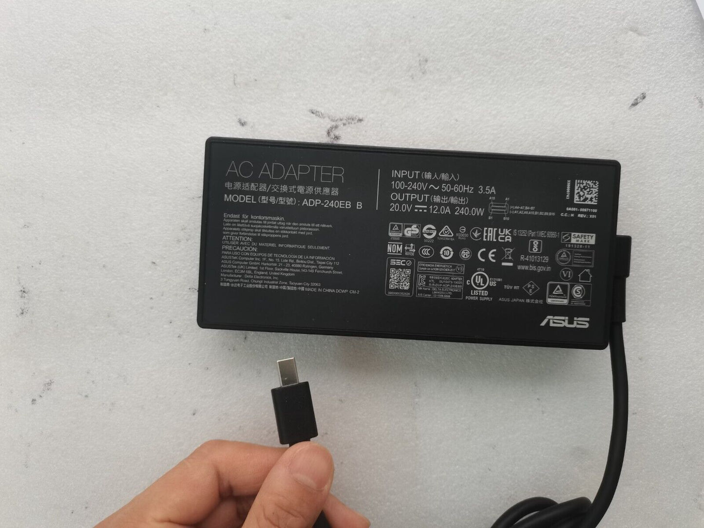 Original 20V 12A 240W ADP-240EB B For ASUS ROG Zephyrus G16(2025) GU605 GU605CR