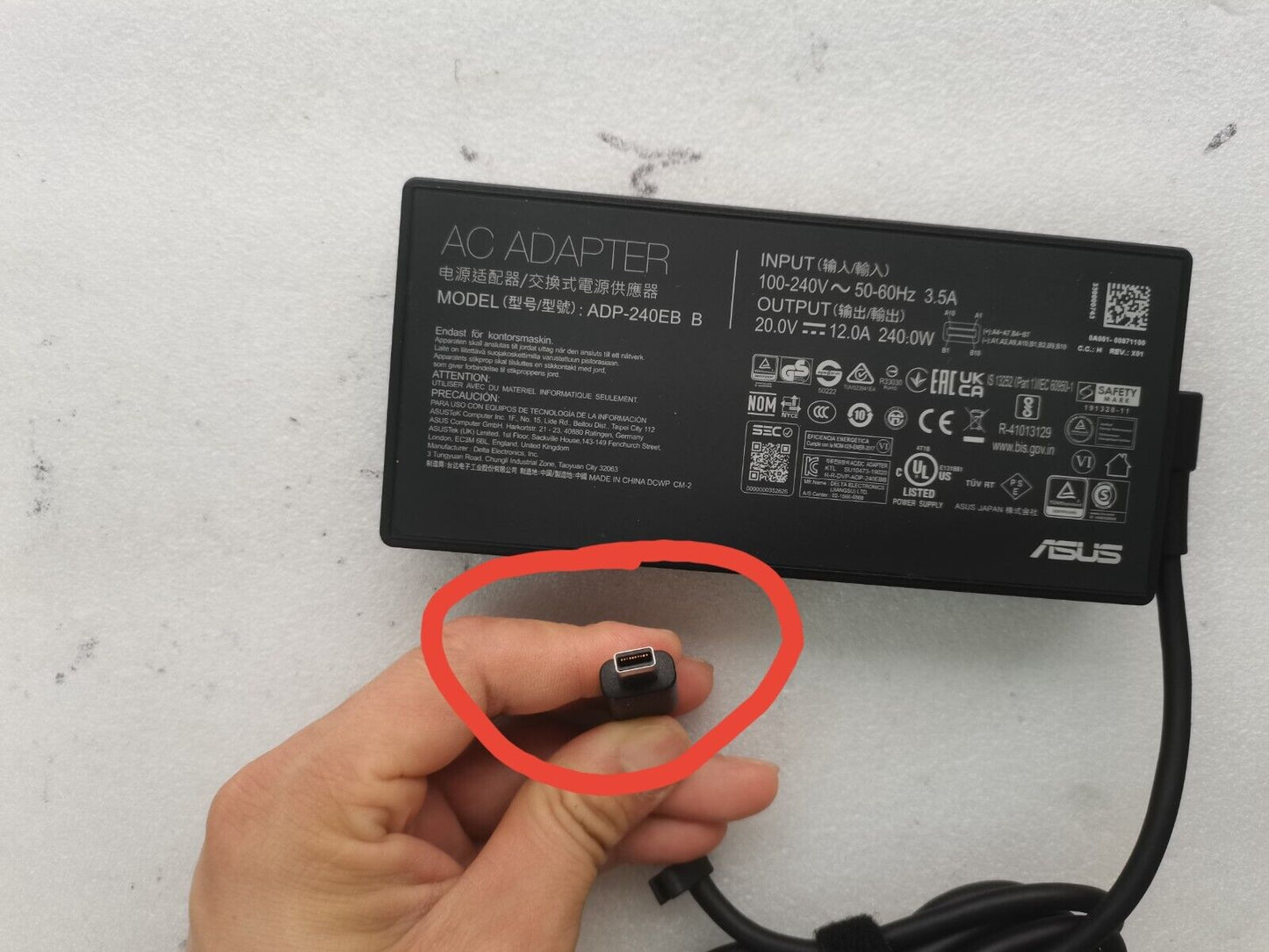 Original 20V 12A 240W ADP-240EB B For ASUS ROG Zephyrus G16(2025) GU605 GU605CR