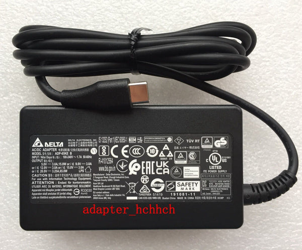 New Original Delta 65W AC Adapter&Cord for Acer Swift Go 14 SFG14-71-52TV Laptop