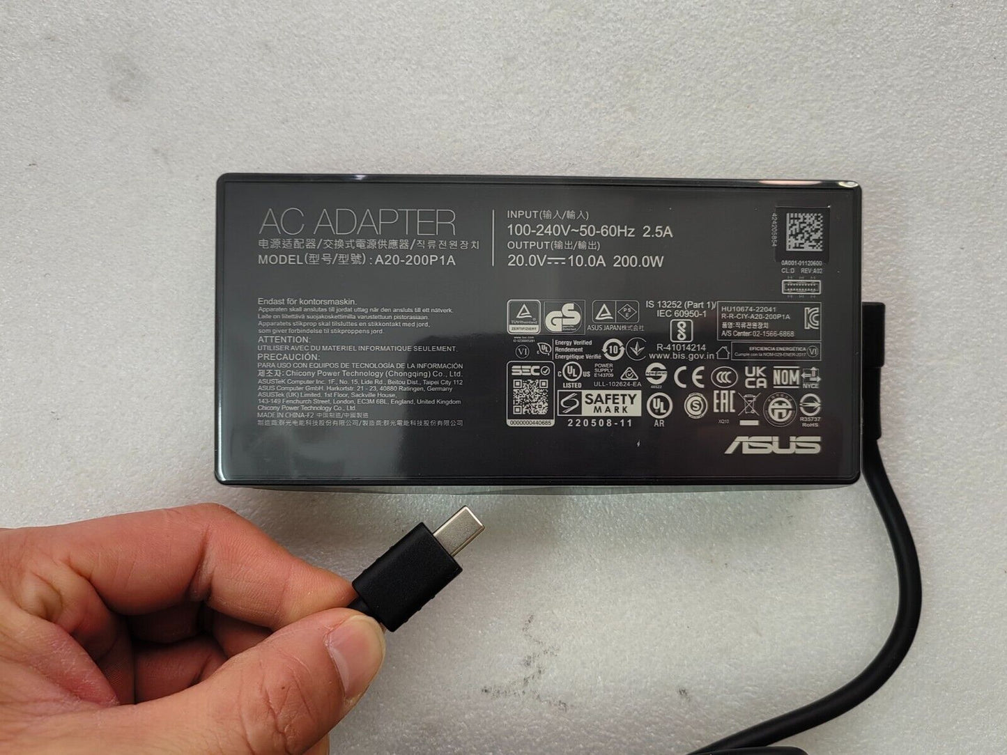 NEW Genuine 20V 10A A20-200P1A For ASUS ROG Flow Z13 (2025) GZ302EA 200W Adapter