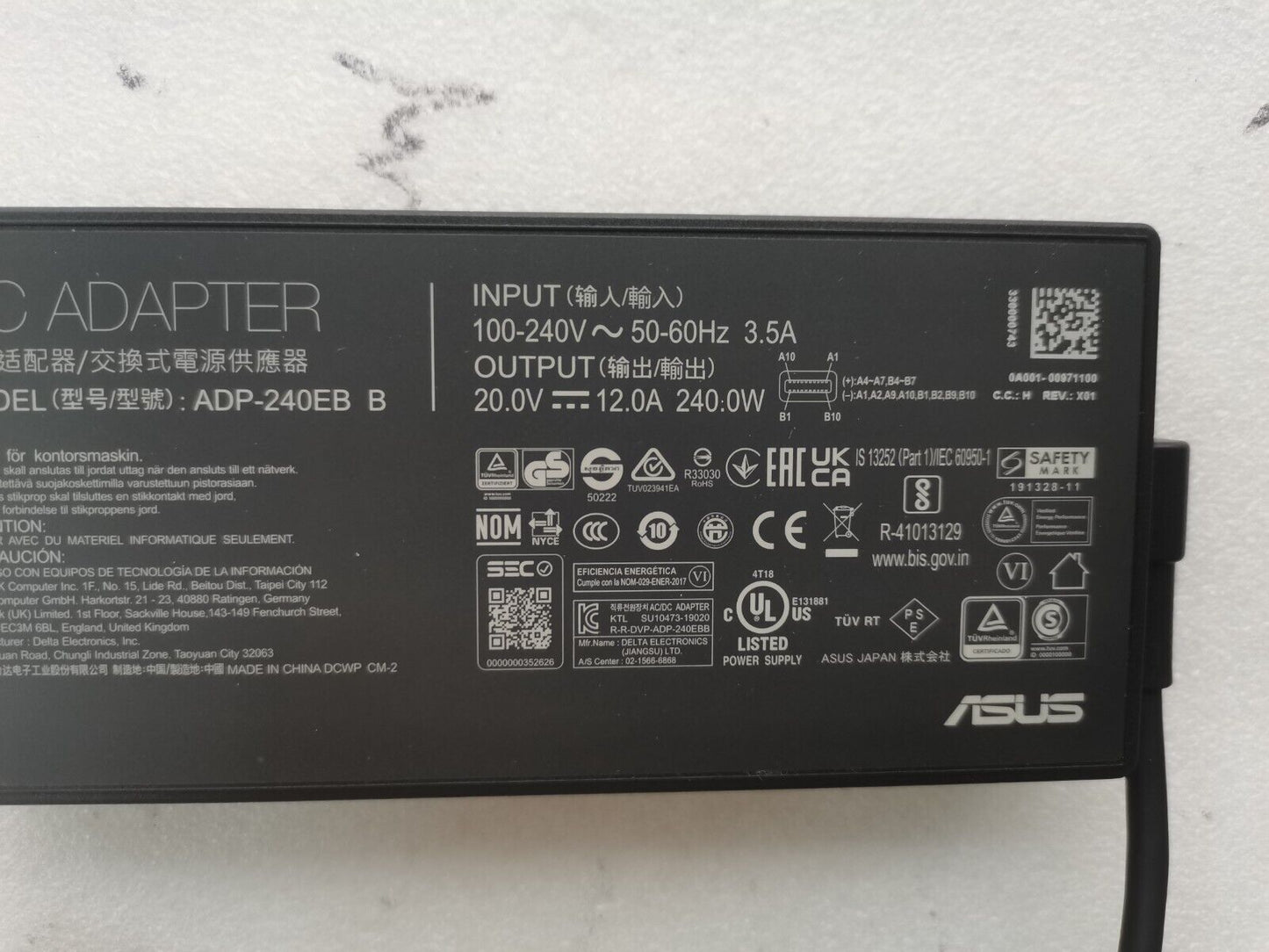 Original 20V 12A 240W ADP-240EB B For ASUS ROG Zephyrus G16(2025) GU605 GU605CR