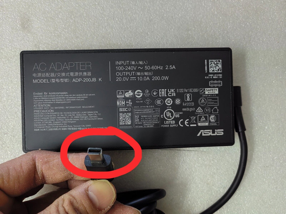 Original 20V 10A ADP-200JB K For ASUS 200W TUF Gaming A14(2024) FA401WV Charger