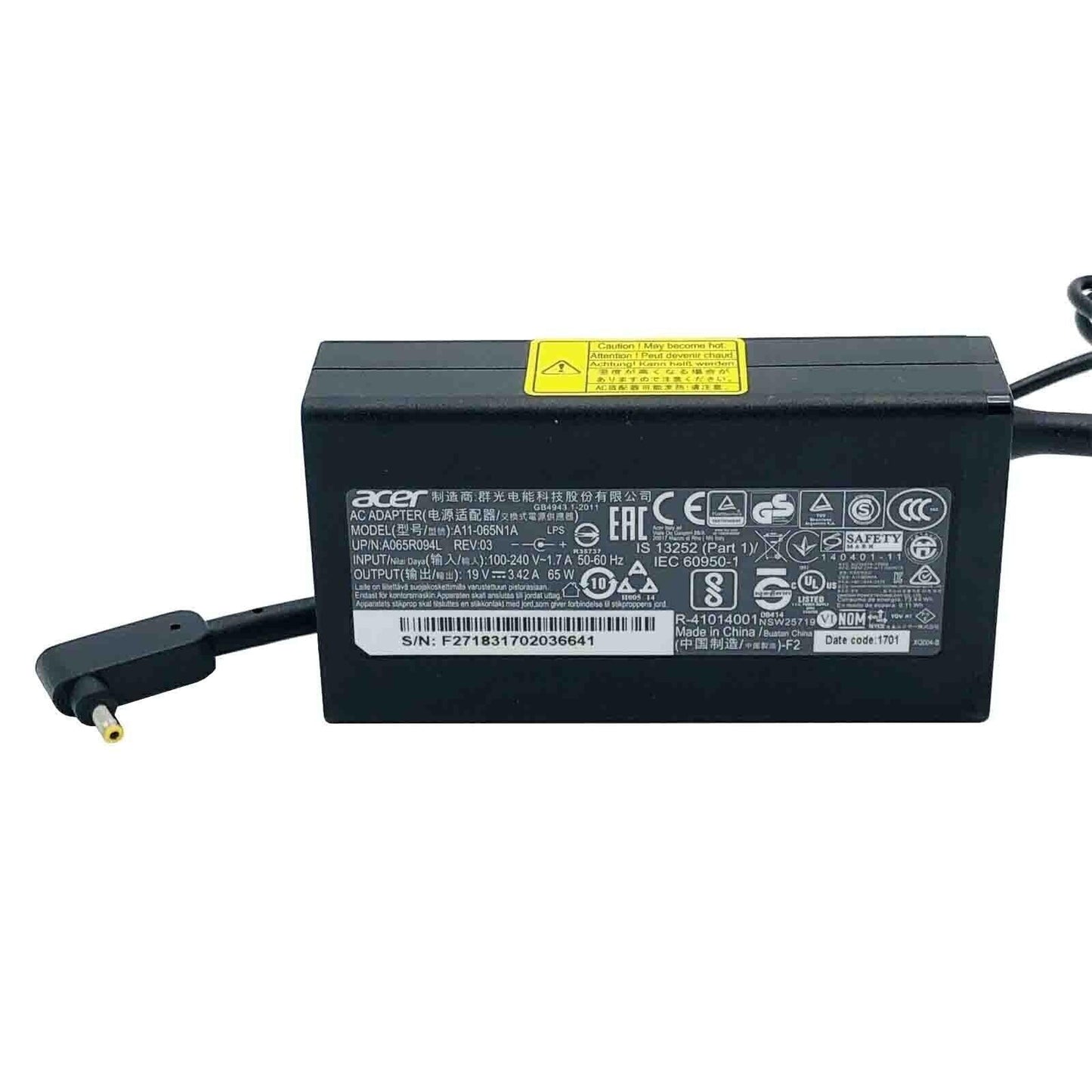 New Genuine Acer Aspire A517-52 A517-52-59SV AC Adapter Charger 65W