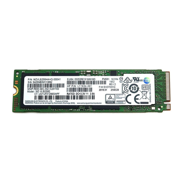 New HP Samsung PM981 MZ-VLB2560 256GB M.2 2280 NVME PCIE GEN3 X4 SSD MZVLB256HAHQ-000H1 L11634-001