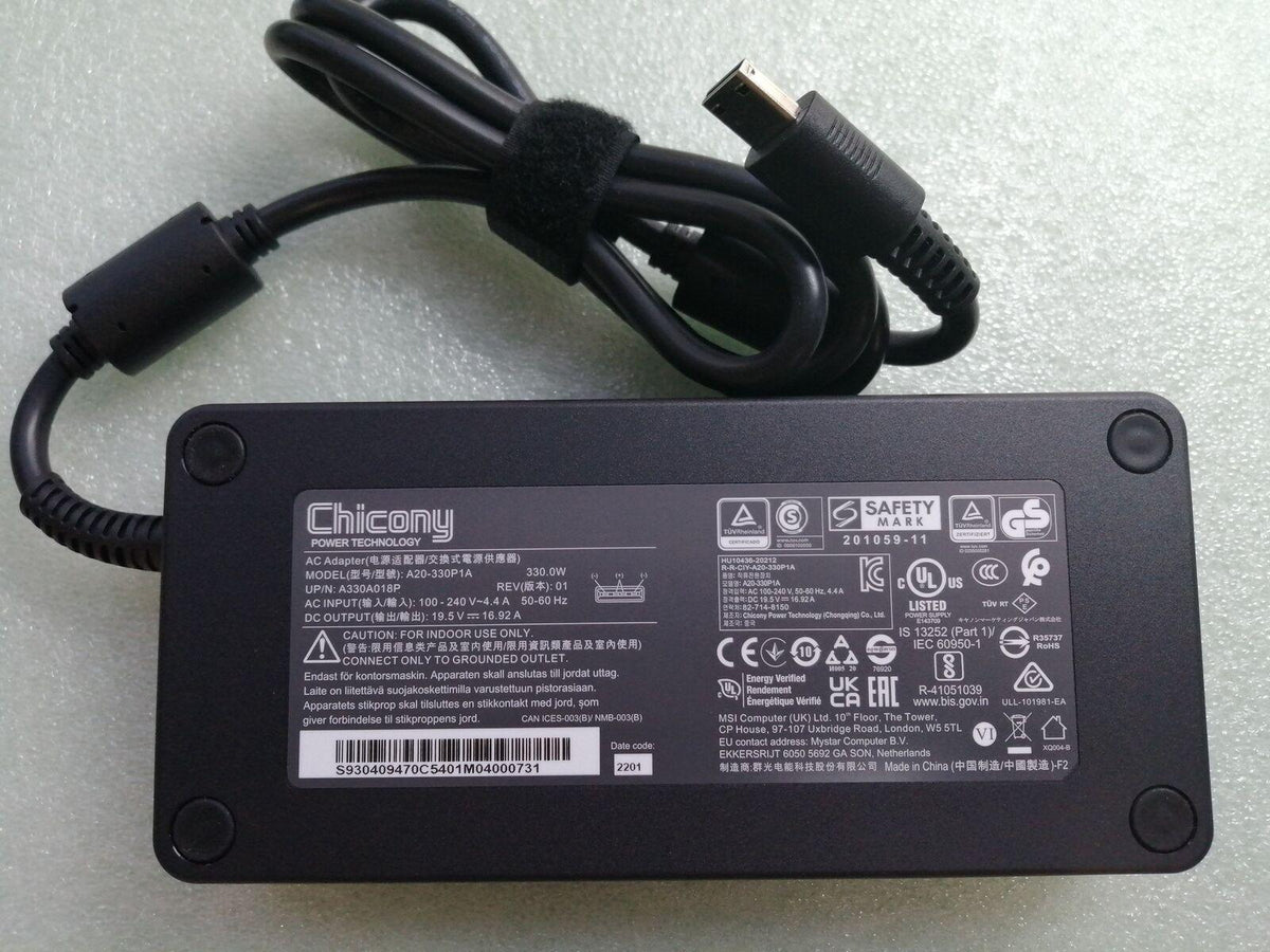 New Original Chicony MSI A20-330P1A A330A018P GP76 19.5V 16.92A 330W AC Adapter