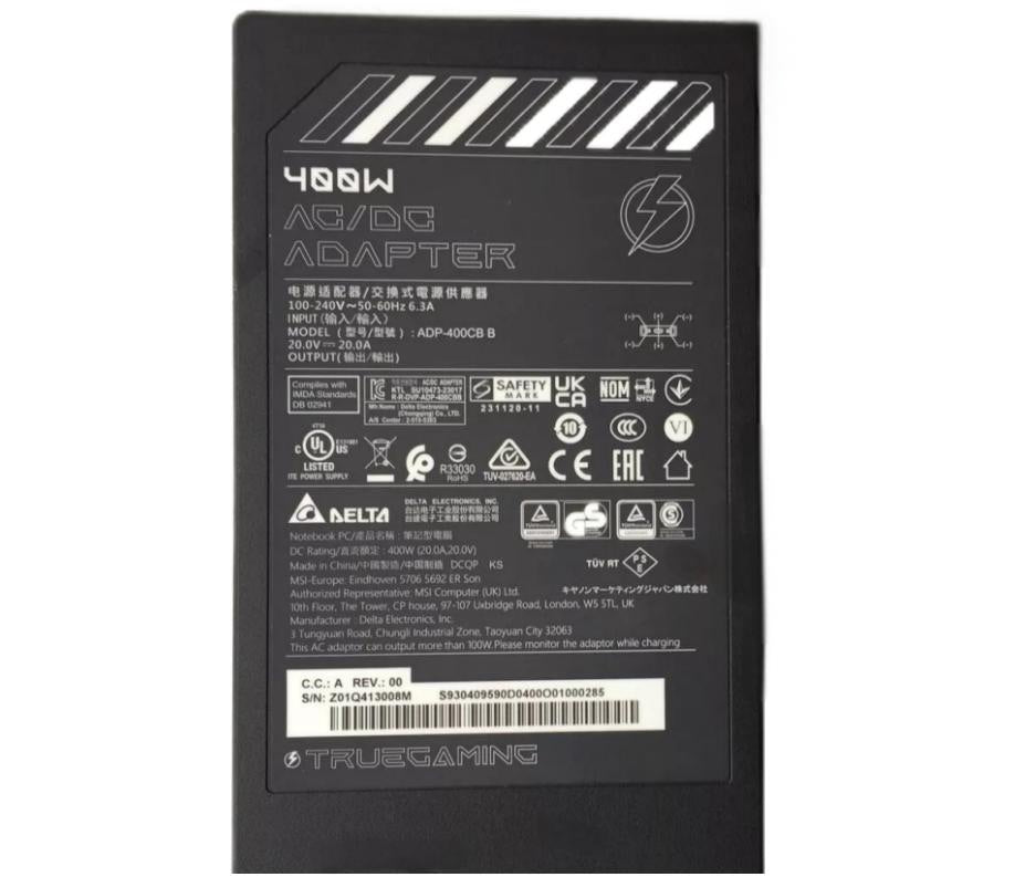 MSI 400W AC Adapter back