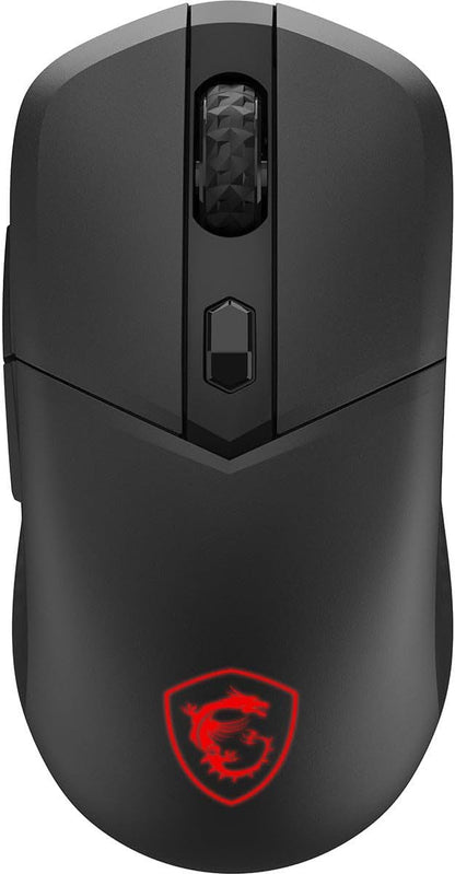 Close-up of the bottom sensor showing the PAW3395 26,000 DPI optical precision for pro gaming