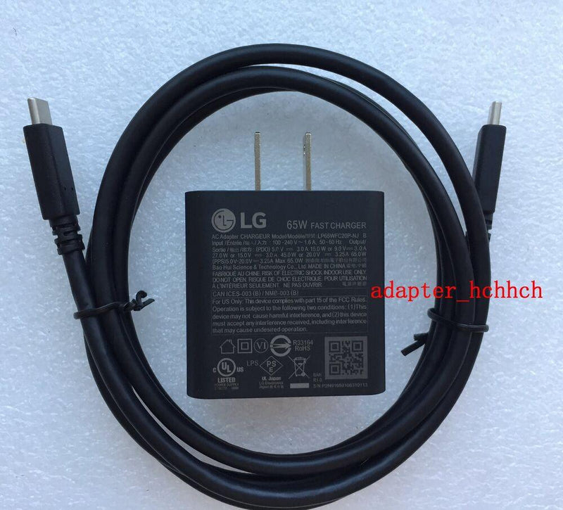 New Original OEM LG gram 16Z90R-K.AAB7U1 LP65WFC20P-NJ B 65W Adapter&USB-C Cable