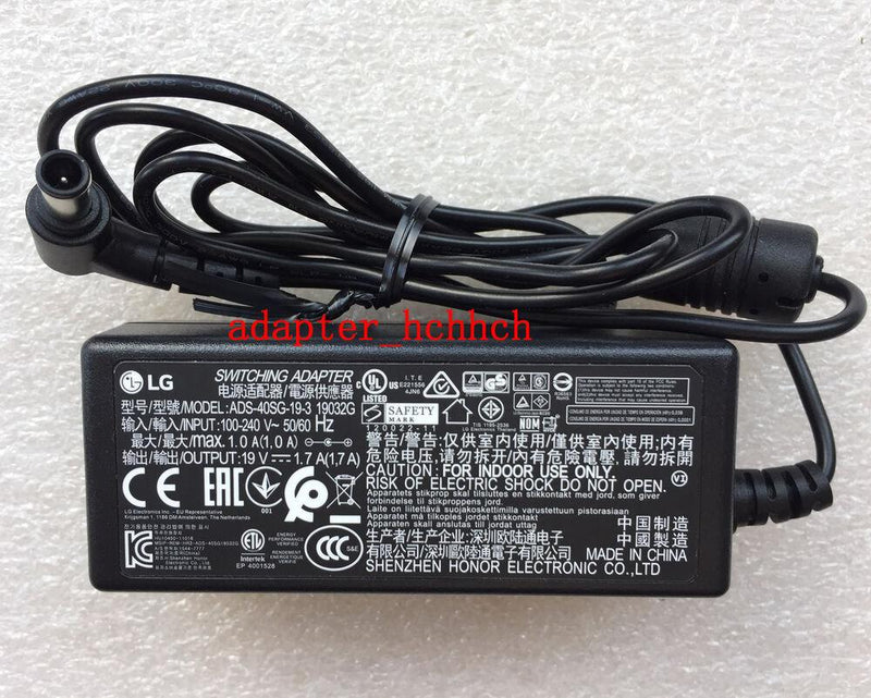 New Original OEM LG 19V 1.7A AC/DC Adapter for LG 24MT45A,24MT45B 22MT45B LCD TV