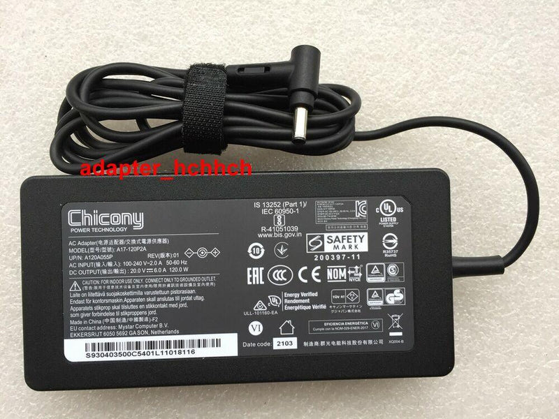 New Original Chicony 20V 6A AC Adapter for MSI GF63 Thin 10SCXR-222US A17-120P2A