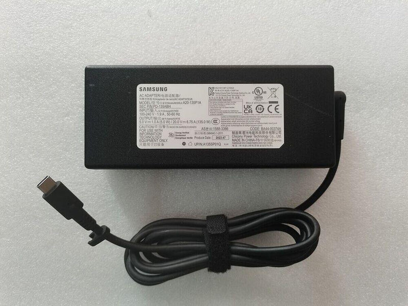 New Original 135W 20V/5V Adapter for Samsung Galaxy Book Odyssey NP762XDA-XA3US@