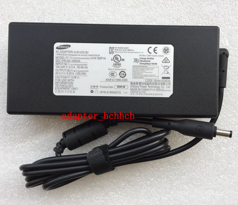 New Original Samsung Odyssey NT850XCJ-Y78A A19-185P1A 20V 9.25A AC Adapter&Cord@
