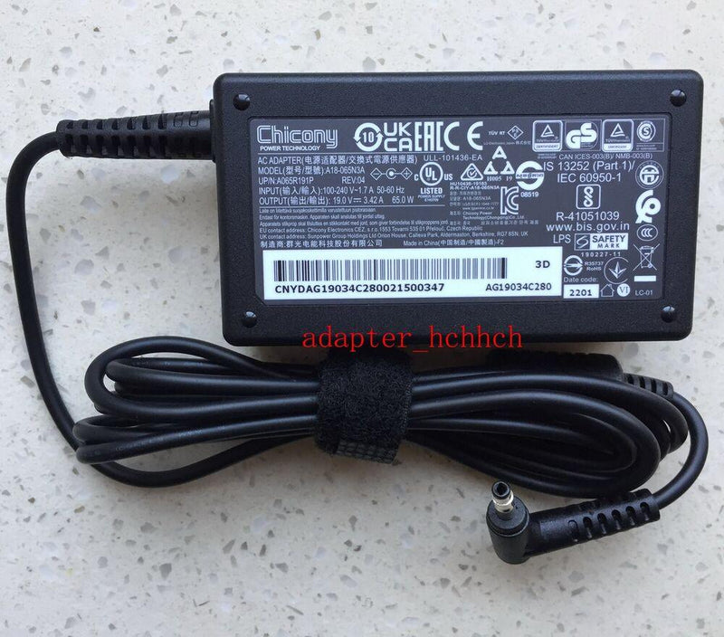 New Original OEM 19V 3.42A Adapter&Cord for Winmate M140TG M140TGT Rugged Tablet