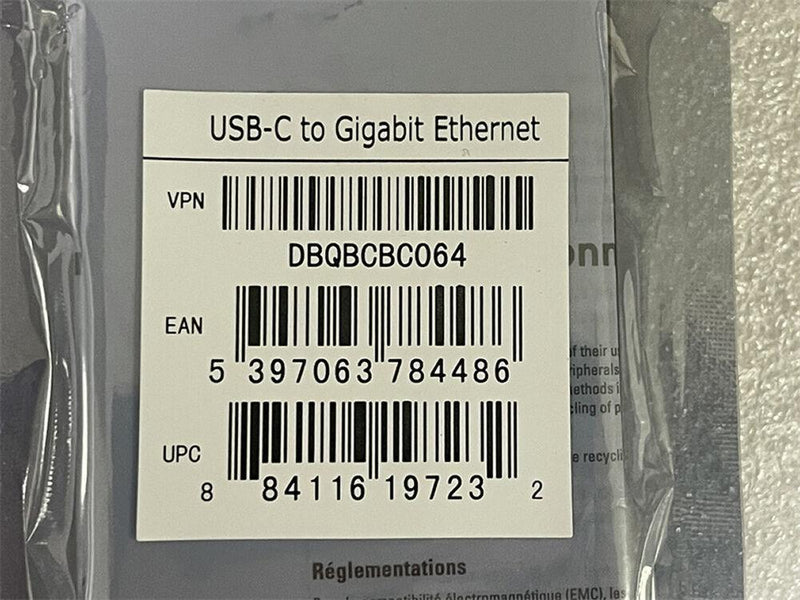 New Original Dell DBQBCBC064 Gigabit Ethernet Card - USB Type C 1 Ports Twisted