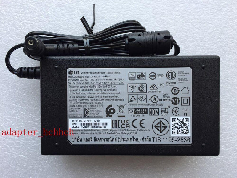 New Original OEM LG 25V 2A adapter Cord for LG SN5Y DA-50F25 Wireless Sound Bar@