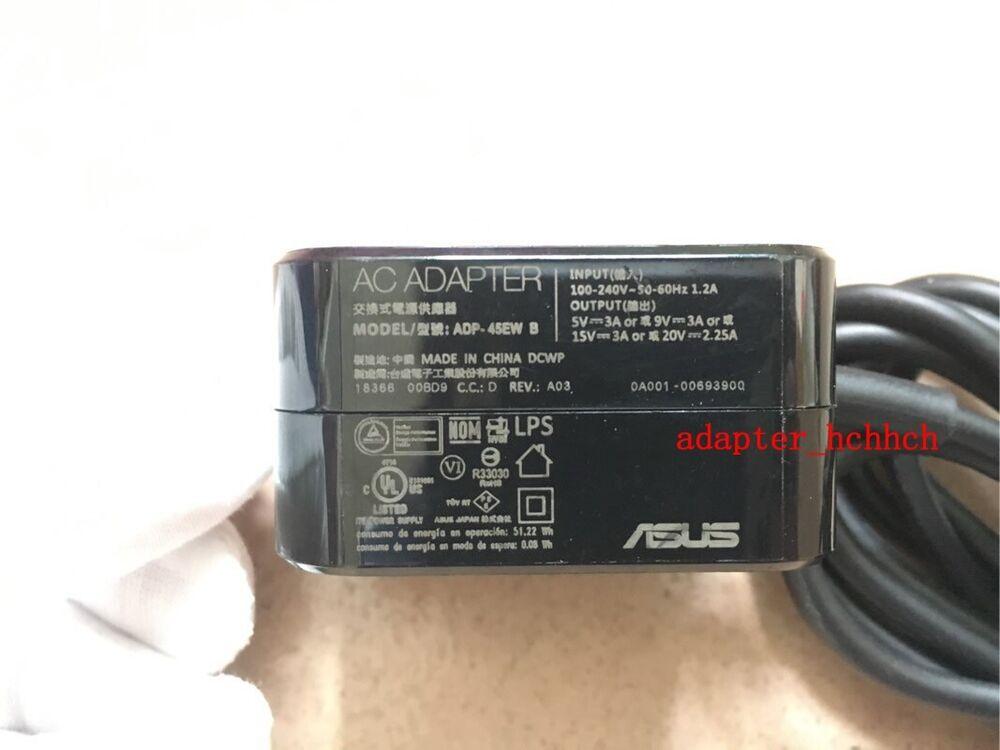 New Original Asus 15V 3A Type-C Adapter for ASUS Chromebook C423NA-BCLN5 Laptop@