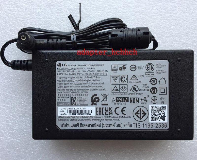 New Original OEM LG 25V 2A Cord/Charger SP8YA,SL8YG,SN8YG,SN7Y,SPD75A Sound Bar@