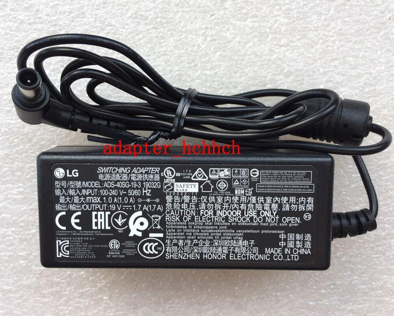 New Original OEM LG 19V 1.7A Adapter&Cord for LG 29UM50-P 29UM60-P Monitor