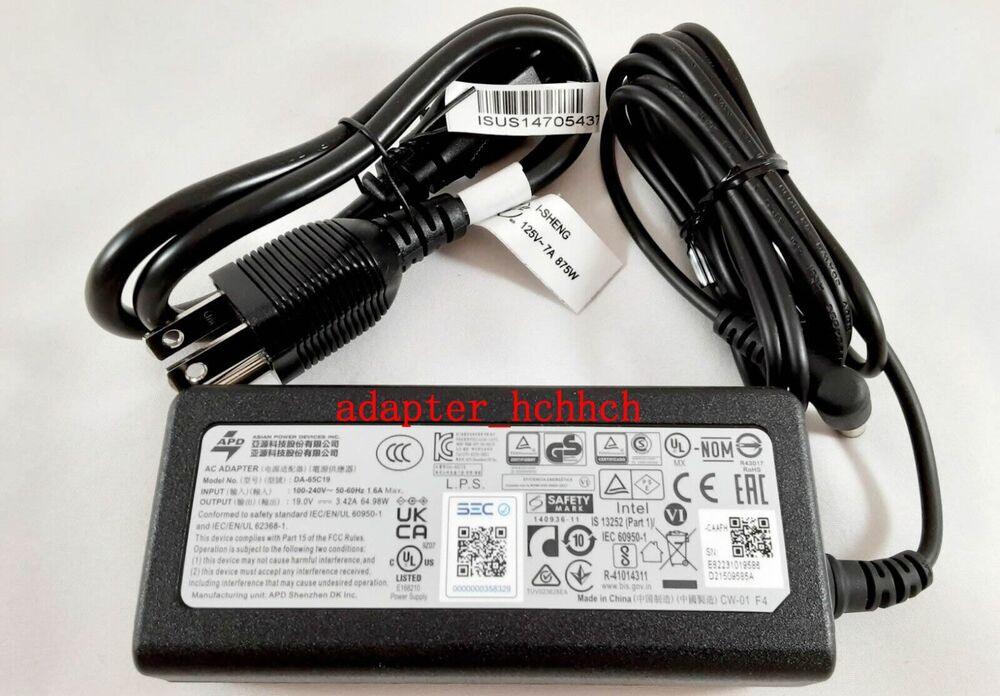 New Original APD 65W/19V AC Adapter&Cord for GIGABYTE Brix Mini PC GB-BXi3H-5010