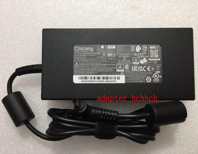 New Original MSI 20V 11.5A Adapter for MSI Creator 15 A11UE-496CA Gaming Laptop@