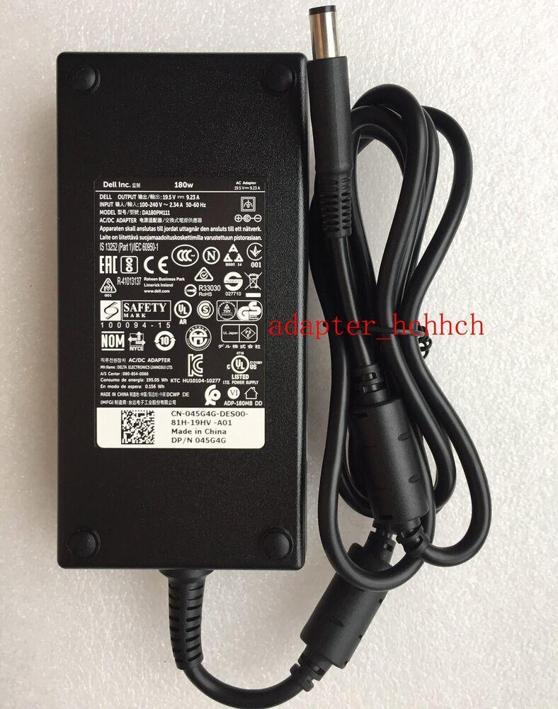 New Original OEM Dell 180W 19.5V Adapter&Cord for Dell G7 7588 DA180PM111 Laptop