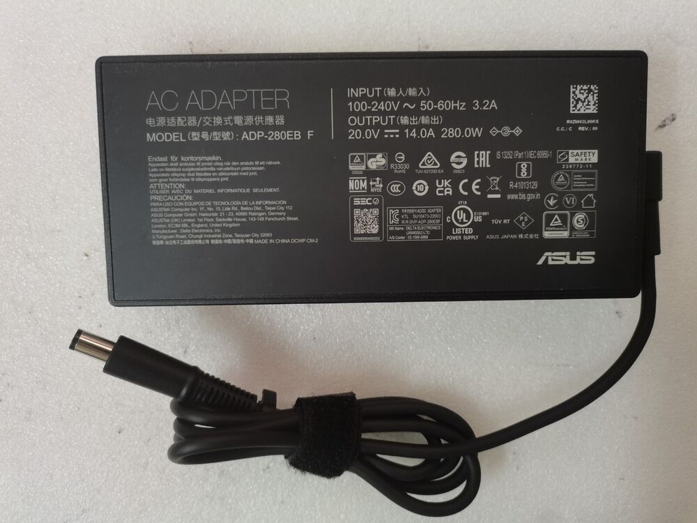 20V 14A ADP-280EB F For ASUS ROG Strix XG43UQ 43" Monitor 7.4mm 280W 100%Genuine