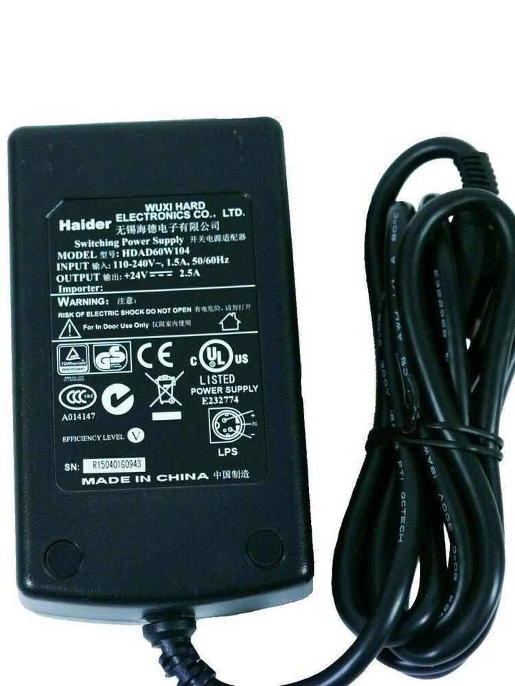 New Original Haider HDAD60W104 WUXI HARD Electronics AC Adapter 24V 3-Pin w/o PC