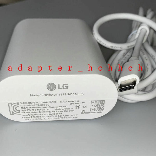 Original LG Gram 65W USB-C Charger 16Z90P-G.AA56N 16Z90P-G.AA75N 16Z90P-G.AA78H@