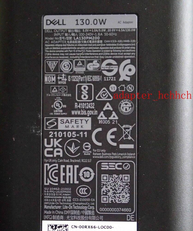 New Original Dell XPS 15 9520/i9-12900HK/3050TI LA130PM200 DA130PM200 AC Adapter