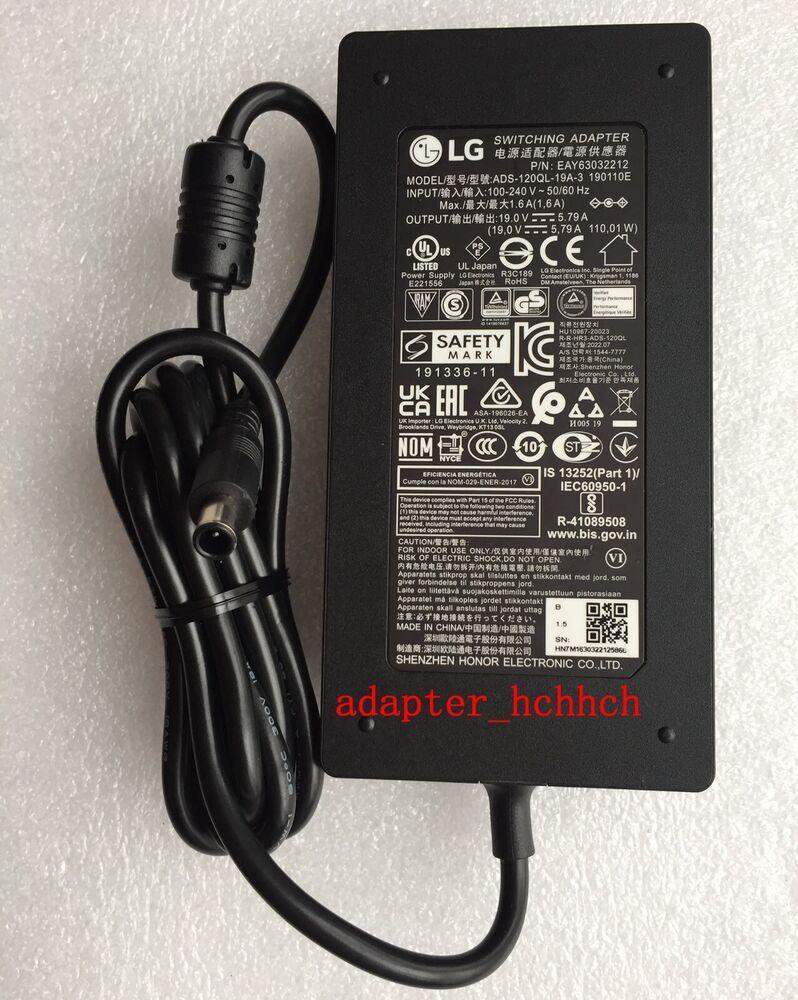 New Original OEM 19V 5.79A Adapter&Cord for LG XBoom Go XG9QBK Bluetooth Speaker