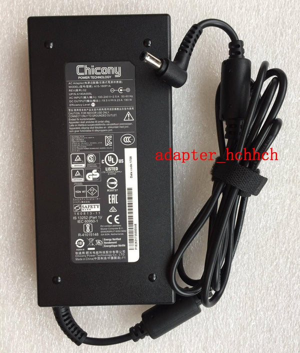 Original OEM Chicony 180W AC Adapter&Cord for Clevo P655RE6,P655RE6-G,A15-180P1A