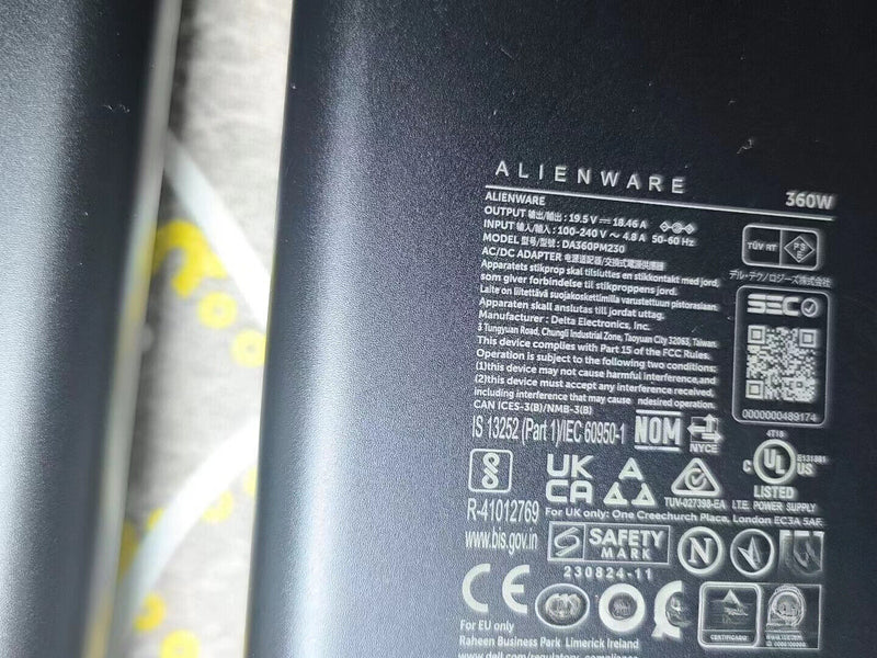 New Alienware Slim DA360PM230 360W 19.5V 18.46A GaN AW360W AC Adapter Charger