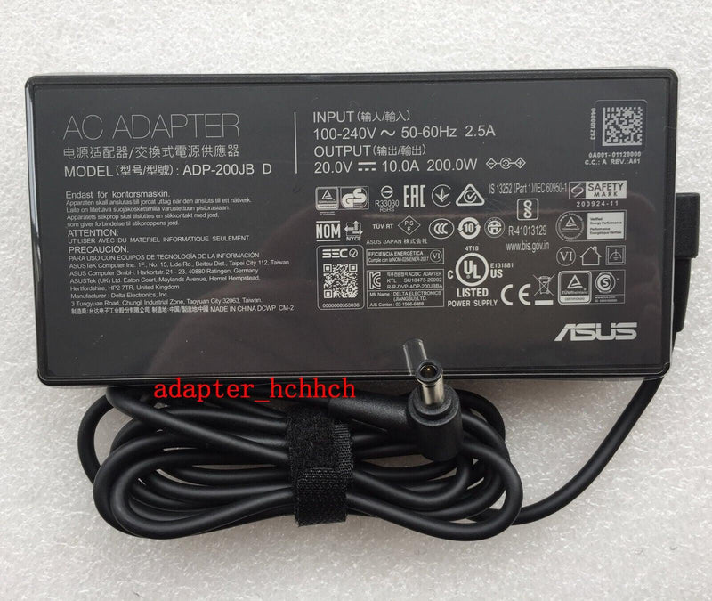 New Original OEM ASUS ROG G513QC-HN008T ADP-200JB D 200W AC Adapter Cord/Charger