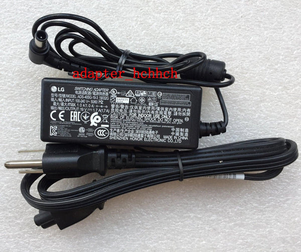 New Original OEM LG 19V AC/DC Adapter&Cord for LG IPS Monitor 24MP55HQ,27MP55HQ