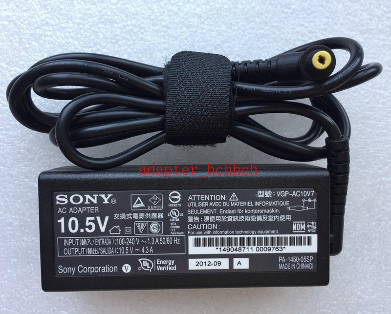 New Original OEM Sony 10.5V 4.3A AC Adapter&Cord for VAIO A12 VJA121C12M Laptop@