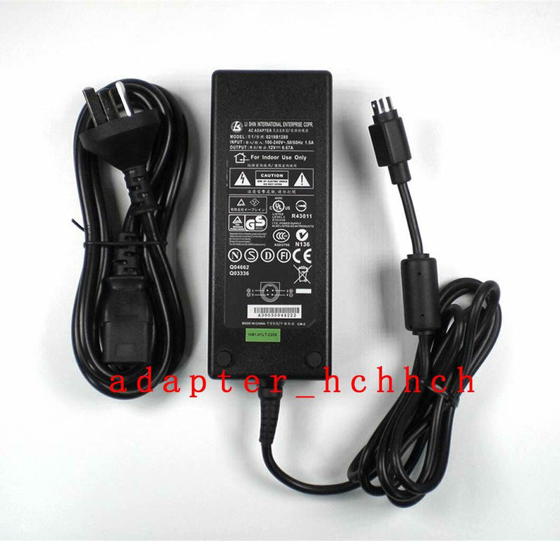 New Original LI SHIN 0219B1280 LSE0219B1280 4-PIN 12V 6.67A AC/DC Adapter&Cord@@