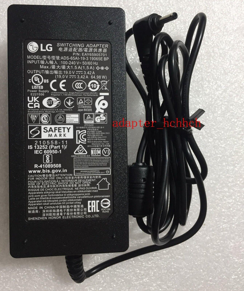 New Original LG UltraPC 16U70R-N.APC7U1 ADS-65AI-19-3 19065E 65W AC Adapter&Cord