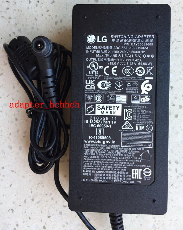 New Original LG EAY65689605 19V 3.42A AC Adapter&Cord for LG LCD-LED Monitor TV