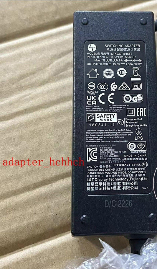 New Original 19V 1.58A L&T Switching Adapter for AOC 27V2H STK030-19158T Monitor