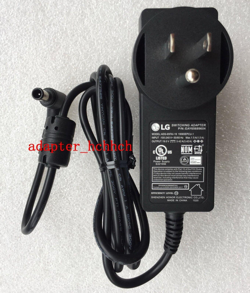 New Original OEM LG 19V 3.42A AC/DC Adapter for LG 38BN75C-B EAY65689604 Monitor