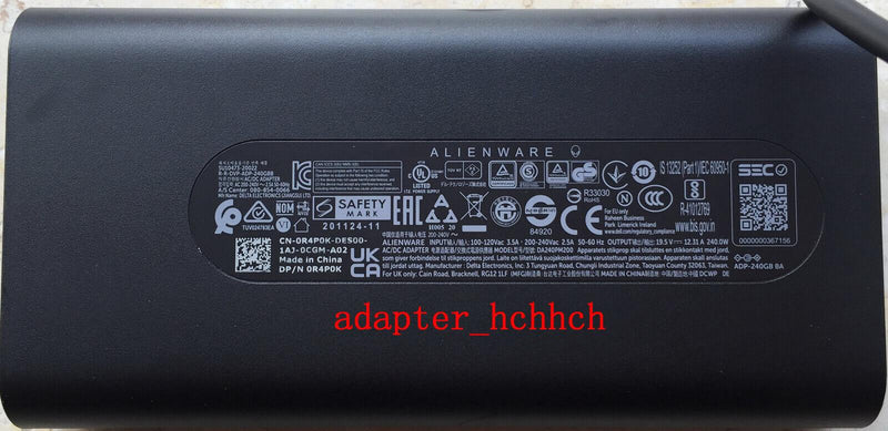 New Original Alienware 240W AC/DC Adapter for Alienware m15 R7 DA240PM200 Laptop