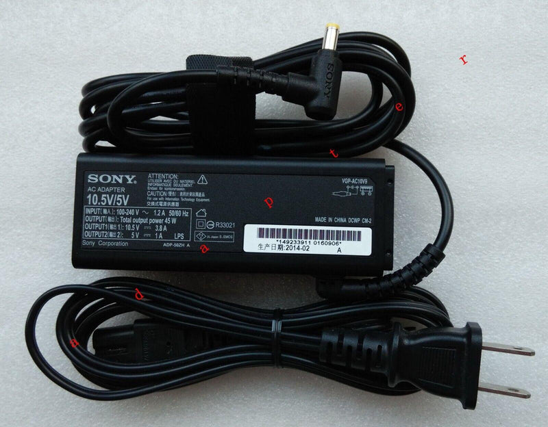 New Original Sony 45W 10.5V/5V Adapter&Cord for VAIO Pro PA VJPA111CAL1B Laptop@