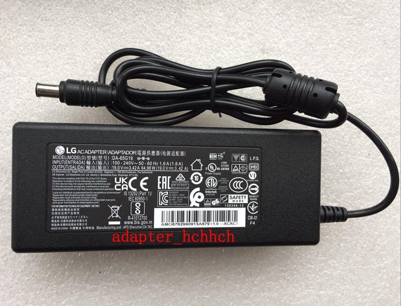 New Original OEM LG 19V 3.42A Adapter fpr LG 38BN75C-B DA-65G19 LED LCD Monitor@