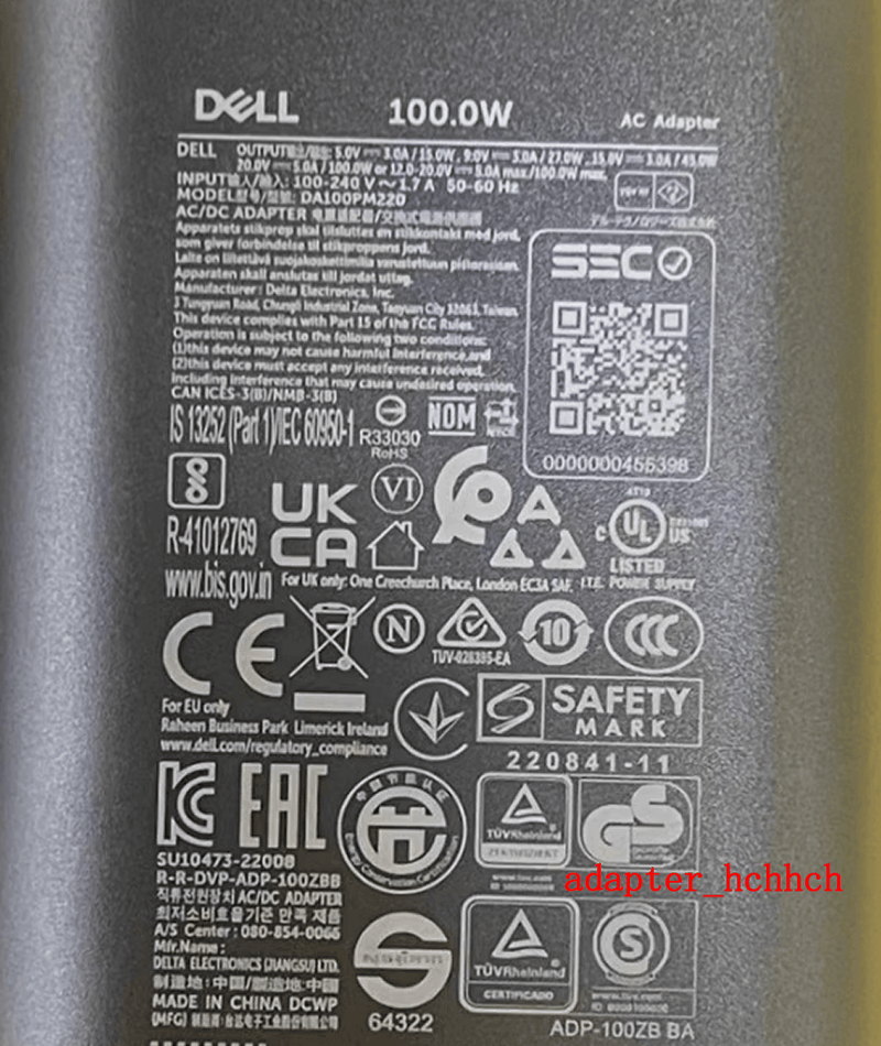 New Original Dell Latitude 9440 2-in-1 HA100PM220 DA100PM220 100W USB-C Adapter@