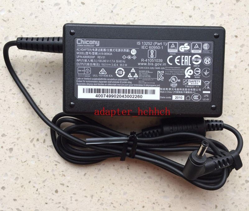 New Original Medion Akoya E15308 A18-065N3A Chicony 19V 3.42A AC/DC Adapter&Cord