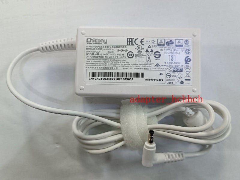 New Original Chicony 65W Adapter&Cord for LG Ultra PC 13U70Q-G.AA74A8 A18-065N3A