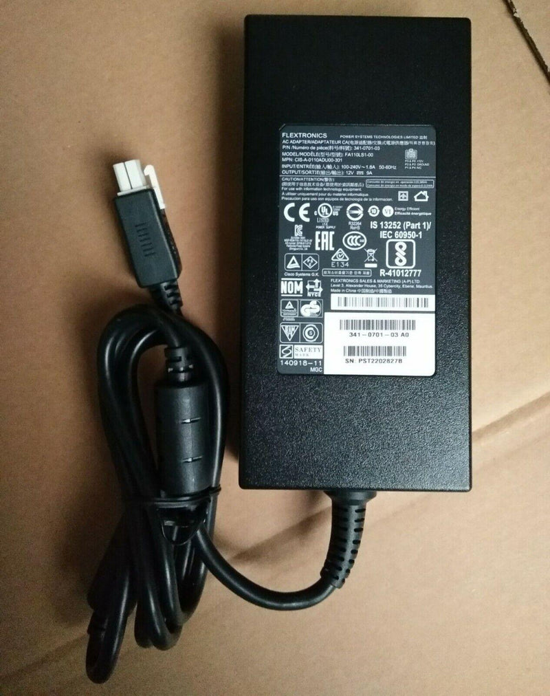 Original FLEXTRONICS 12V 9A 108W AC Adapter For Cisco 4320 ISR4321 341-0701-03