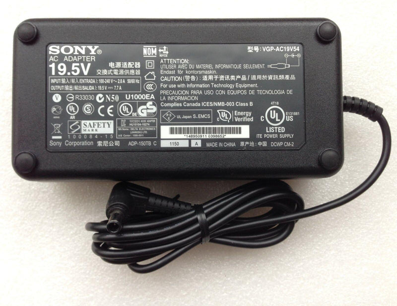 Original OEM Sony 150W 19.5V 7.7A AC Adapter for Sony VAIO VPCF21Z1E/BI Notebook